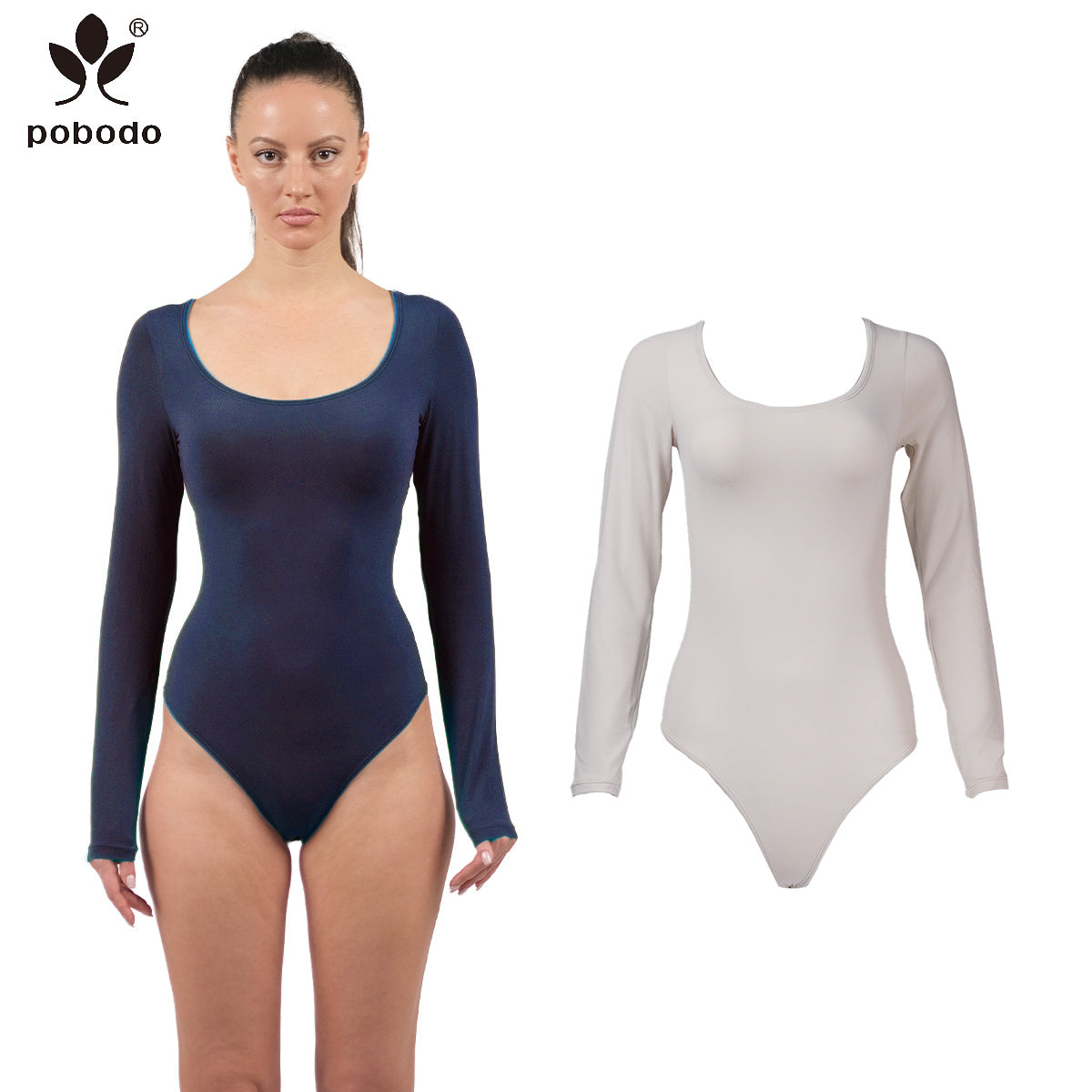 Round Neck Long Sleeved Brushed Warm Jumpsuit