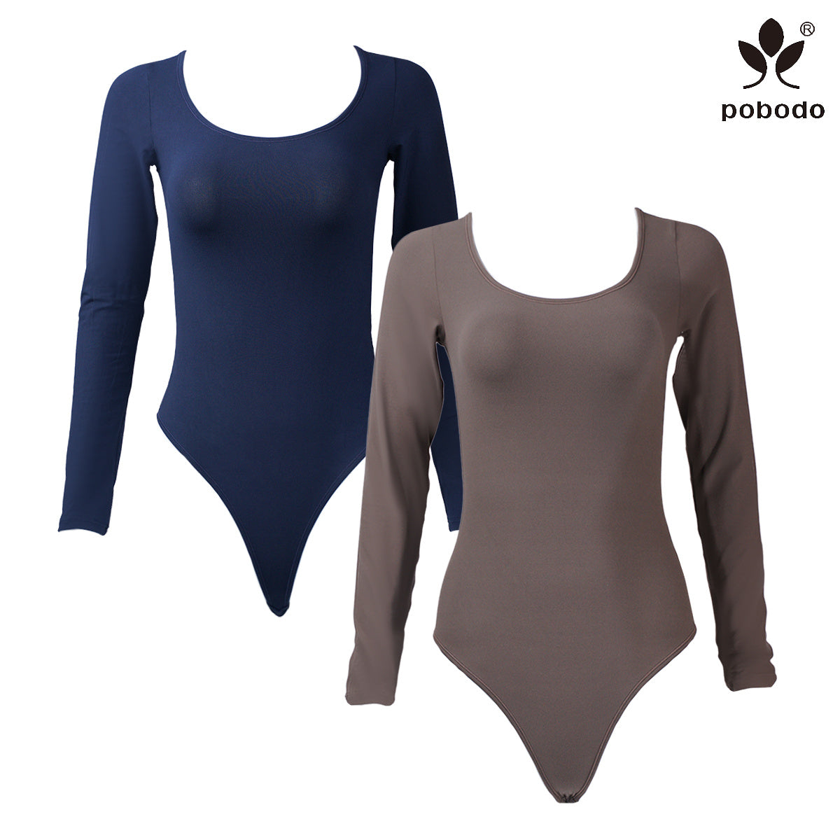 Round Neck Long Sleeved Brushed Warm Jumpsuit