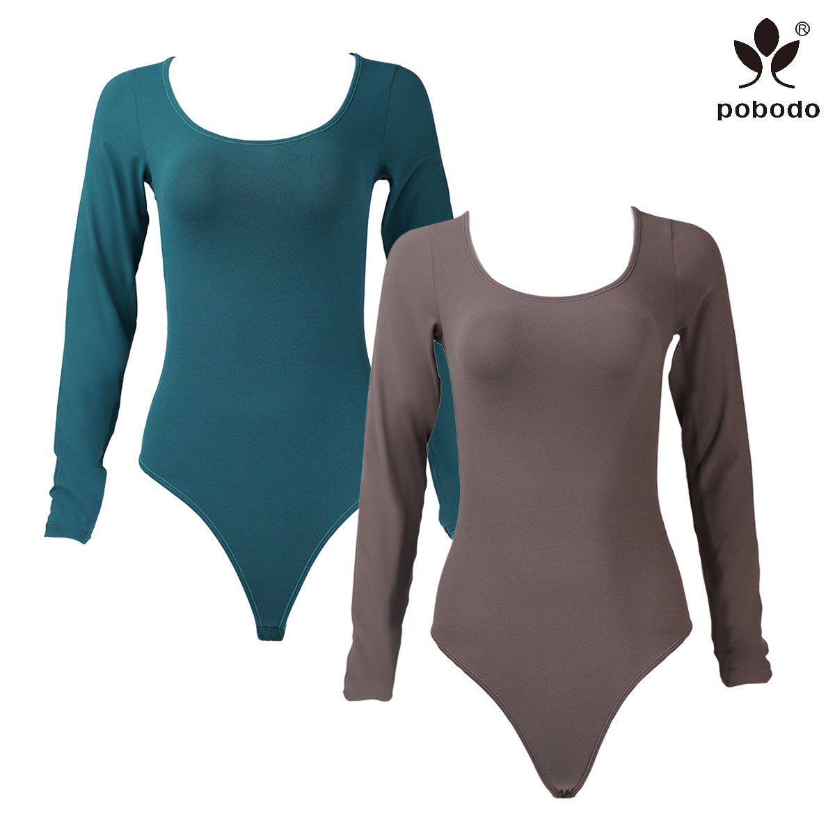 Round Neck Long Sleeved Brushed Warm Jumpsuit