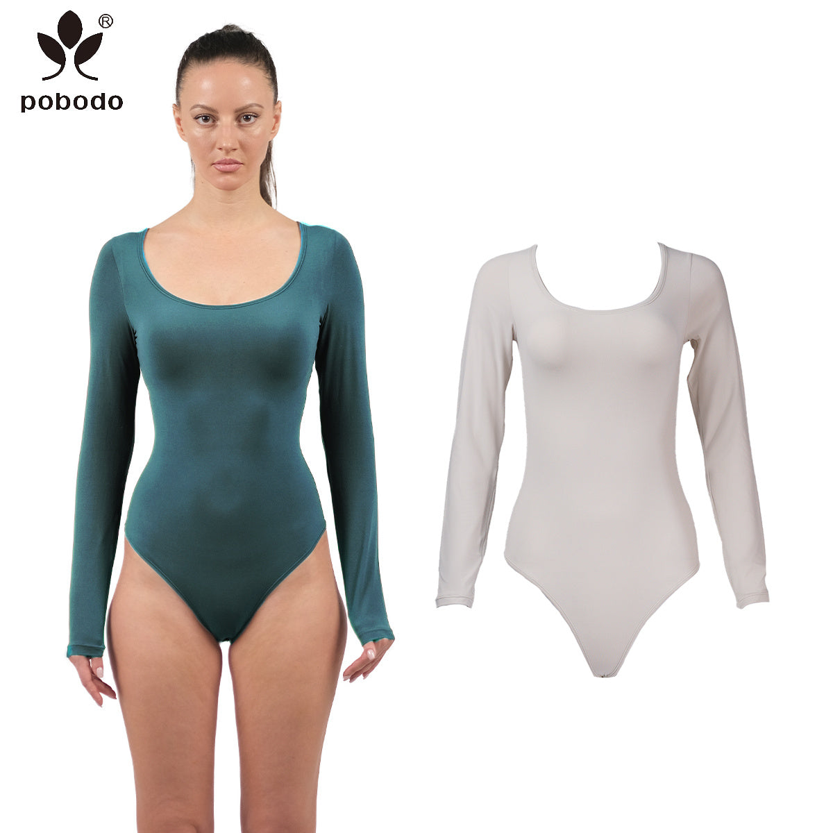 Round Neck Long Sleeved Brushed Warm Jumpsuit